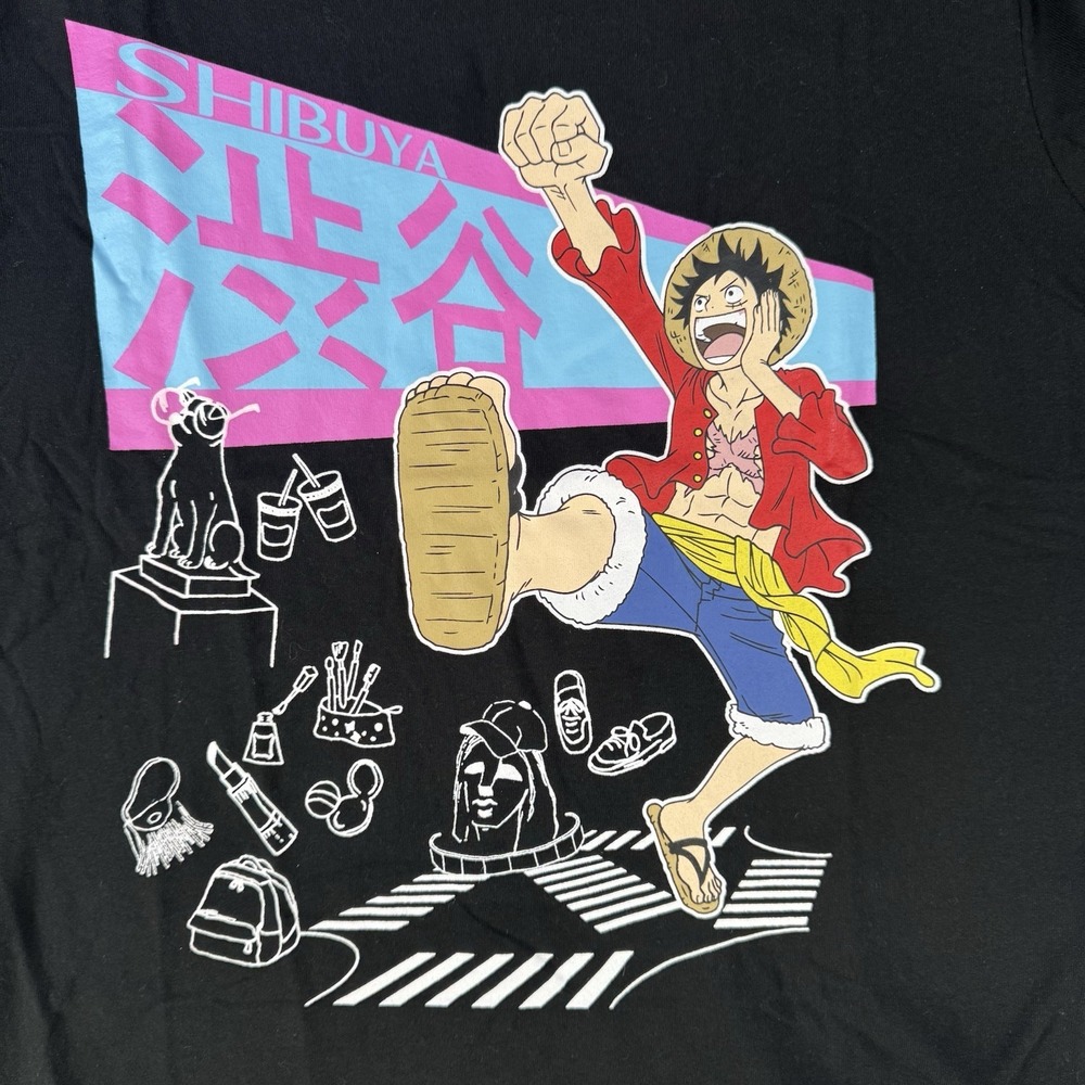 NWT One Piece Official Anime TShirt Luffy Japan Exclusive Black Size L Fine Plus - Picture 4 of 8